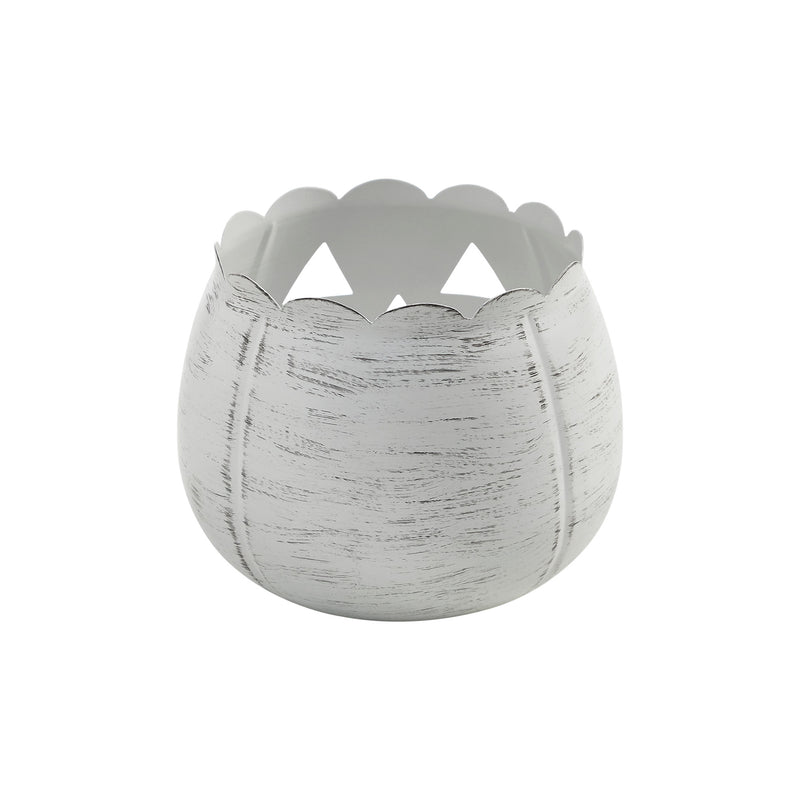 Jack-O-Lantern Candle Holder Antique White 6.25x7.5x7.5 **BACKORDERED UNTIL AUGUST 2025**