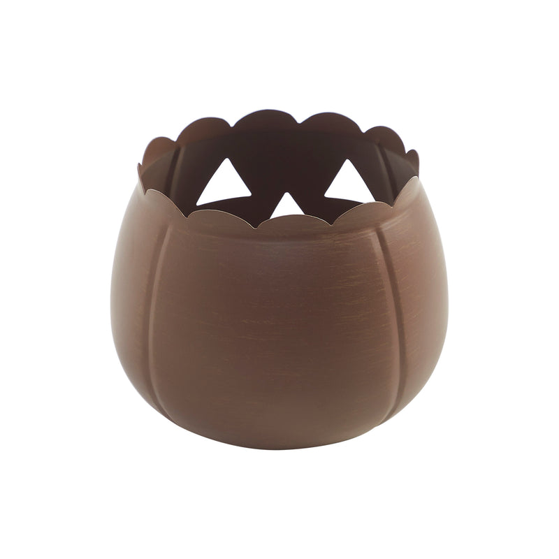 Jack-O-Lantern Candle Holder Bronze 6.25x7.5x7.5 **BACKORDERED UNTIL AUGUST 2025**
