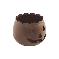Jack-O-Lantern Candle Holder Bronze 6.25x7.5x7.5 **BACKORDERED UNTIL AUGUST 2025**