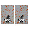 Witchy Pumpkins Striped Tea Towel Set of 2 19x28