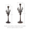 Rustic Stag Metal Candlestick Holders Set of 2 - 10.5/12.5 inch