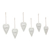 Love Stamp Heart Metal Ornament Set of 6 -  5.25 inch