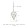 Love Stamp Heart Metal Ornament Set of 6 -  5.25 inch