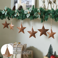 Rust Star Metal Ornament Set of 6 - 4.2/5.2 inch