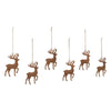 Rust Reindeer Metal Ornament Set of 6 - 5 inch
