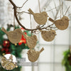 Golden Finch Metal Ornament Set of 6 - 2.9 inch