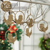 Golden Owl Metal Ornament Set of 6 - 4.5 inch
