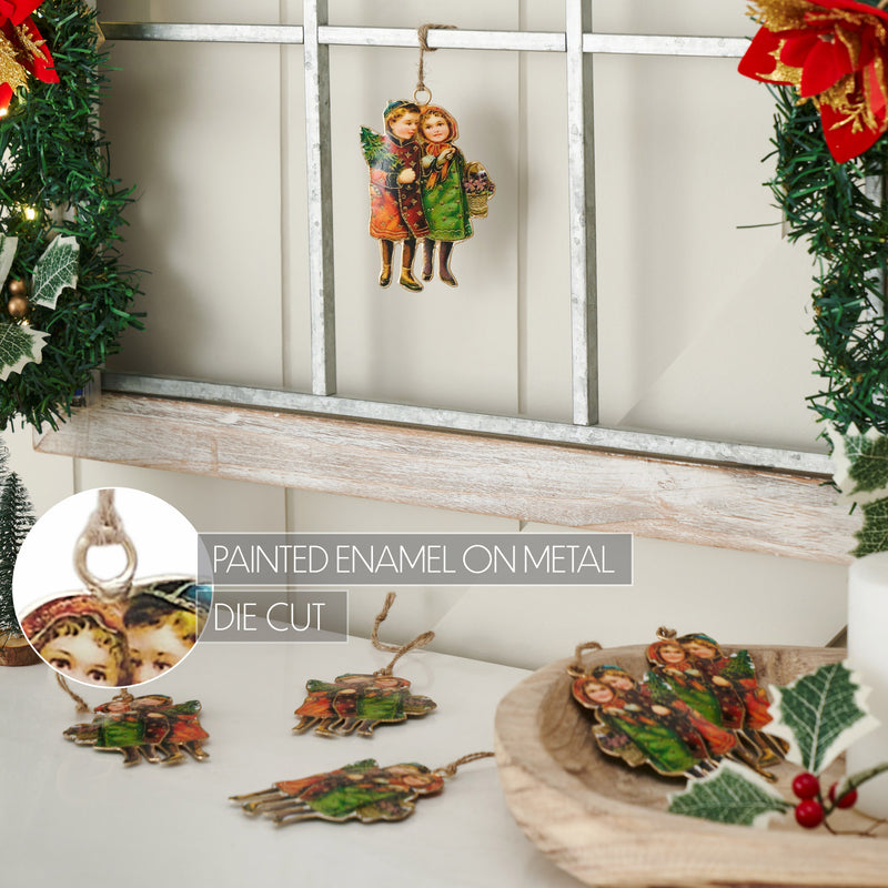Winter Nostalgia Metal Ornament Set of 6 - 4.25 inch