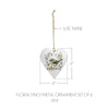 Floral Finch Metal Ornament Set of 6 - 4 inch