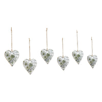 Cottage Neutral Floral Metal Ornament Set of 6 - 4 inch