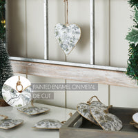 Cottage Neutral Floral Metal Ornament Set of 6 - 4 inch