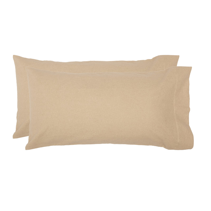 Burlap Vintage King Pillow Case Set 21x40 Bundle (2-Pillow Case Sets)