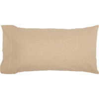 Burlap Vintage King Pillow Case Set 21x40 Bundle (2-Pillow Case Sets)