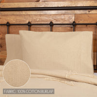 Burlap Vintage Standard Pillow Case Set 21x30 Bundle (2-Pillow Case Sets)