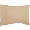 Burlap Vintage Standard Pillow Case w/ Fringed Ruffle Set 21x30 Bundle (2-Pillow Case Sets)
