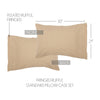 Burlap Vintage Standard Pillow Case w/ Fringed Ruffle Set 21x30 Bundle (2-Pillow Case Sets)