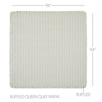 Finders Keepers Ruffled Queen Quilt 94Wx94L 5pc Bundle (Quilt, Euro Shams, Shams)