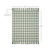 Pistachio Woven Check Throw Blanket with Fringe 50x60