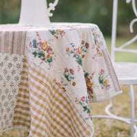 Rosehill Cottage Floral Patchwork Cotton Throw - 50x60 Dusty Rose & Natural Lightweight Summer Quilt