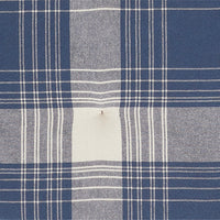 Colonial Blue Plaid Chair Pad with Ties - 15.5x17 Rustic Farmhouse Stuffed Seat Cushion