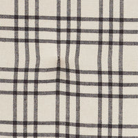 Linen & Black Plaid Cotton Chair Pad - 15.5x17 Cushioned Seat Cushion - VHC Brands