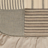 Sawyer Mill Charcoal Patchwork Cotton Chair Pad - 15.5x17 Cushioned Seat Cushion - VHC Brands