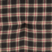 Bingham Star Black Red Tan Plaid Chair Pad with Ties - 15.5x17 Rustic Farmhouse Stuffed Seat Cushion