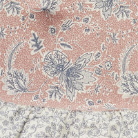 Kaila Blue Natural Pink Floral Cotton Chair Pad - 15.5x17 Cushioned Seat Cushion - VHC Brands