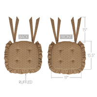 Maisie Tan & Black Ditzy Floral Cotton Chair Pad - 15.5x17 Cushioned Seat Cushion - VHC Brands