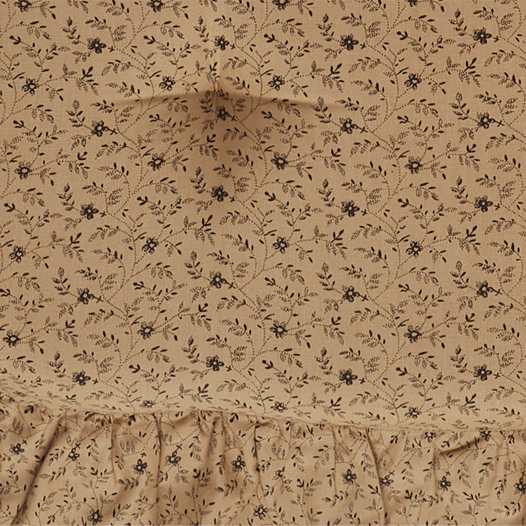 Maisie Tan & Black Ditzy Floral Cotton Chair Pad - 15.5x17 Cushioned Seat Cushion - VHC Brands