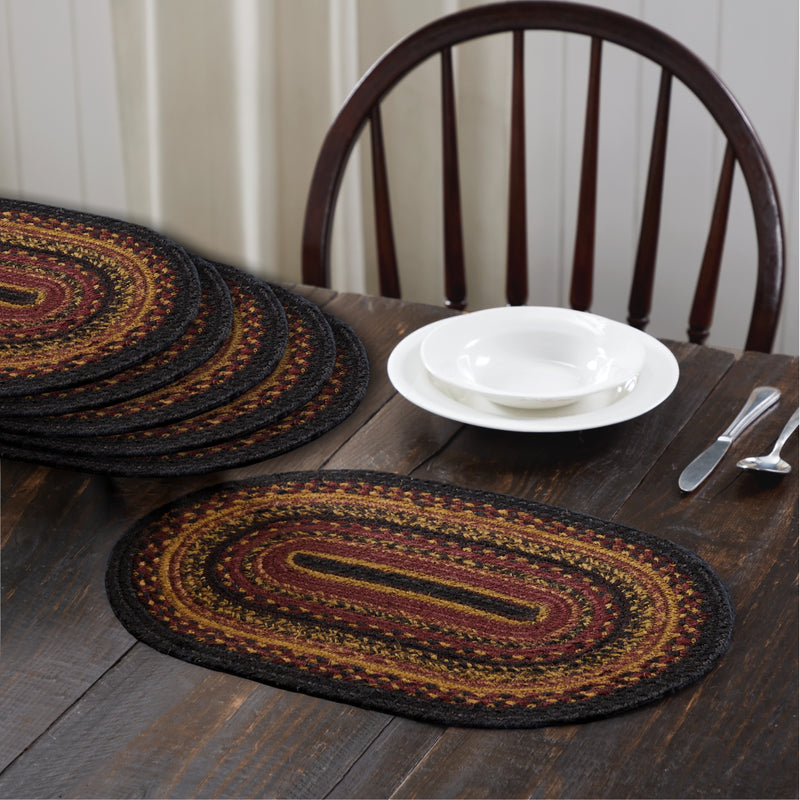 Heritage Farms Jute Oval Placemat Set of 6 10x15