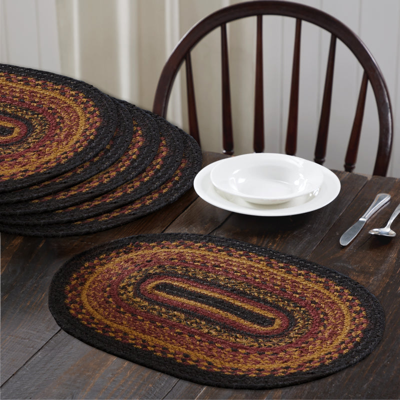 Heritage Farms Jute Oval Placemat Set of 6 12x18