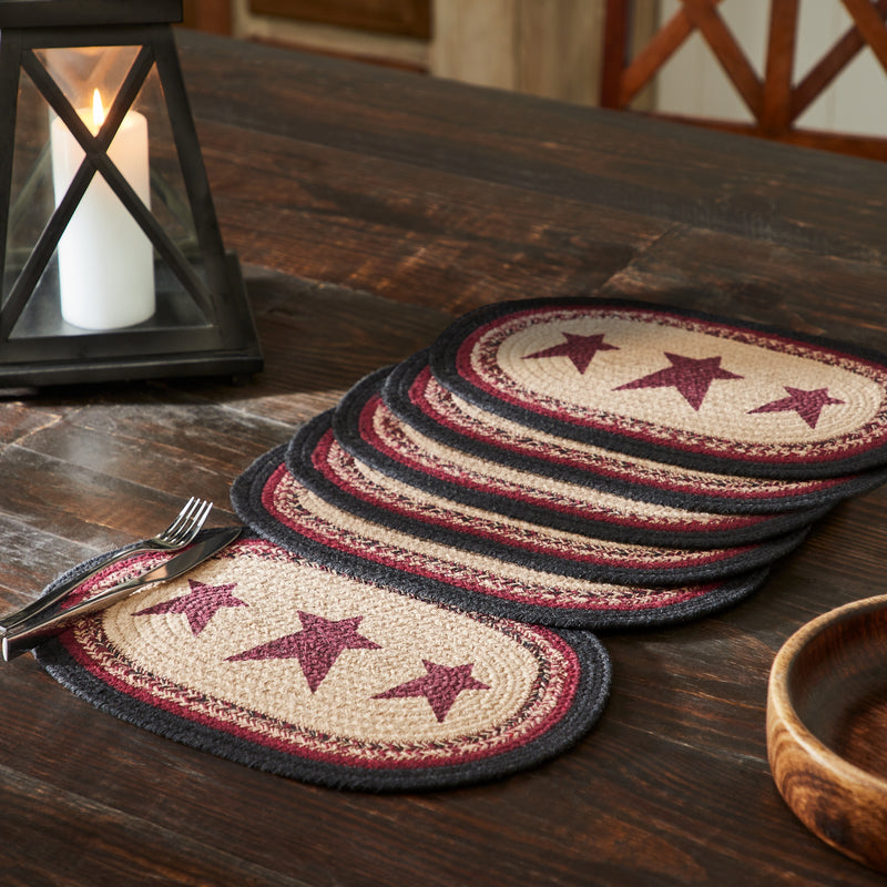 Connell Oval Placemat Stencil Stars Set of 6 10x15