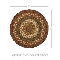Tea Cabin Jute Trivet 8 Set of 3