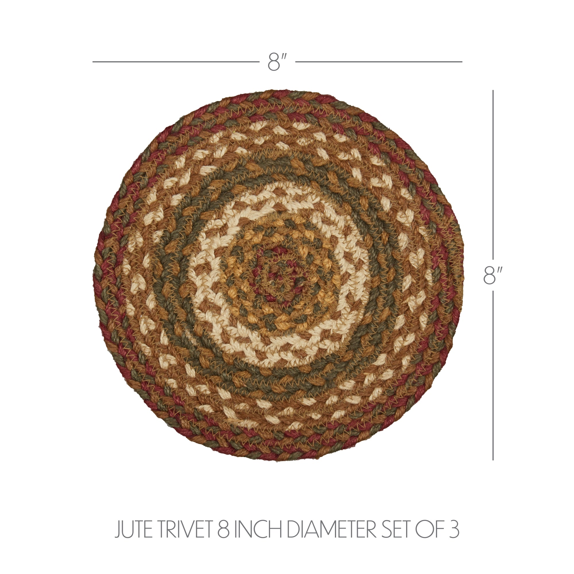 Tea Cabin Jute Trivet 8 Set of 3