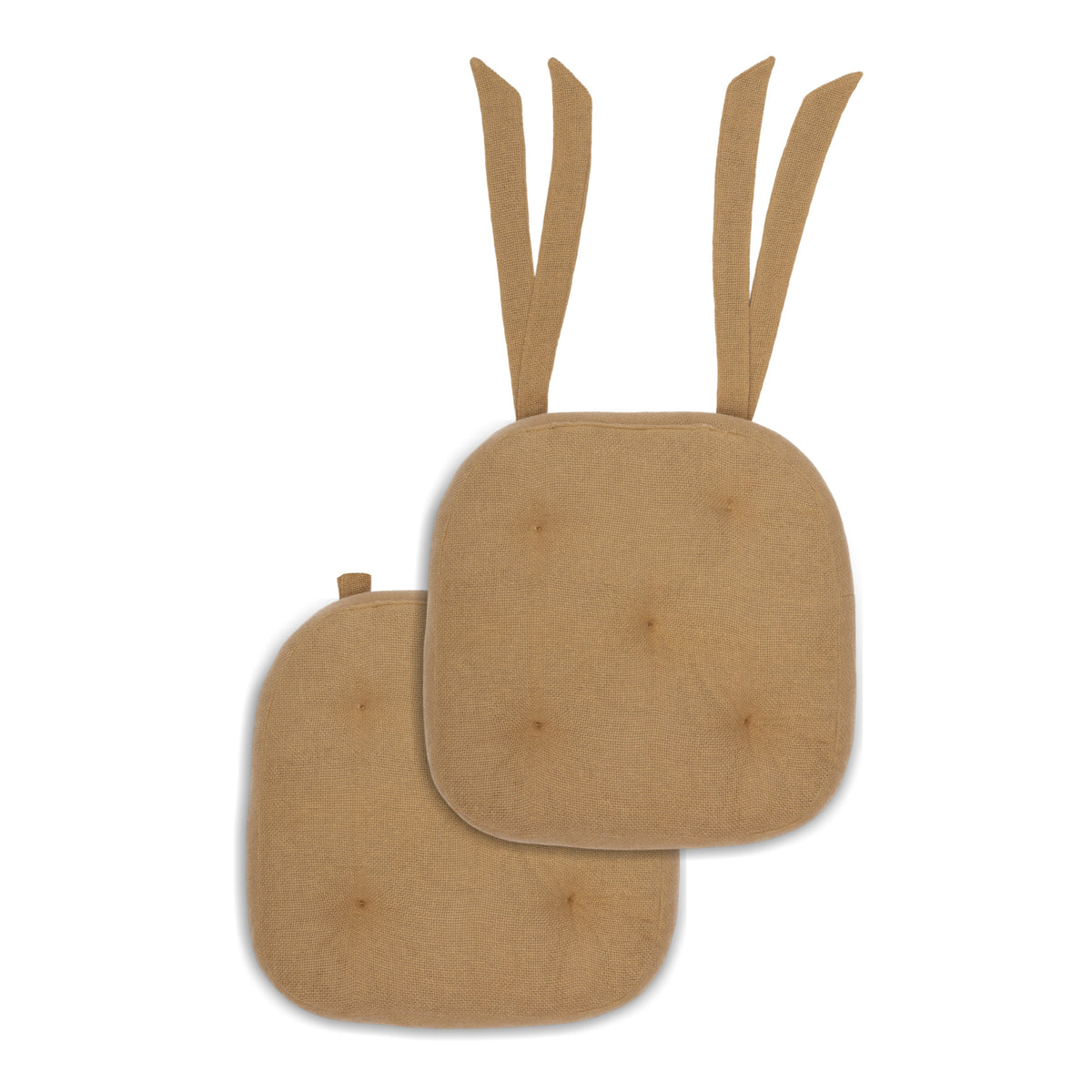 Natural Cotton Burlap Chair Pad Set of 2 15x15