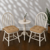 Natural Cotton Burlap Chair Pad Set of 2 15x15