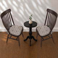 Custom House Black Jacquard Chair Pad Set of 2 15.5x17