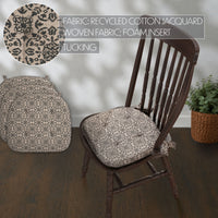 Custom House Black Jacquard Chair Pad Set of 4 15.5x17