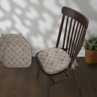 Custom House Black Jacquard Chair Pad Set of 4 15.5x17