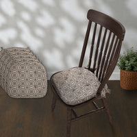 Custom House Black Jacquard Chair Pad Set of 6 15.5x17