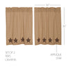 Bingham Star Tier Applique Star Set of 2 L36xW36