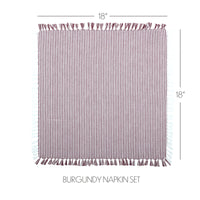 Ashton Burgundy Napkin Set of 6 18x18