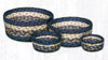 Light & Dark Blue/Mustard Casserole Basket Set/4 CB-079