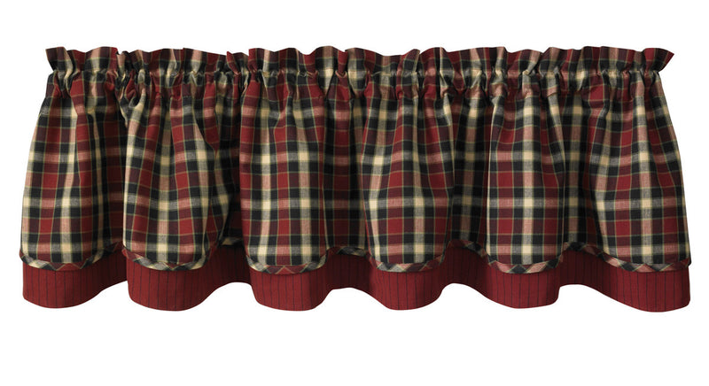 CONCORD LINED LAYERED VALANCE 72X16