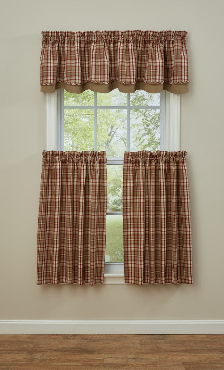 CUMBERLAND LINED LAYERED VALANCE 72X16
