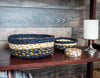 Light & Dark Blue/Mustard Casserole Basket Set/4 CB-079