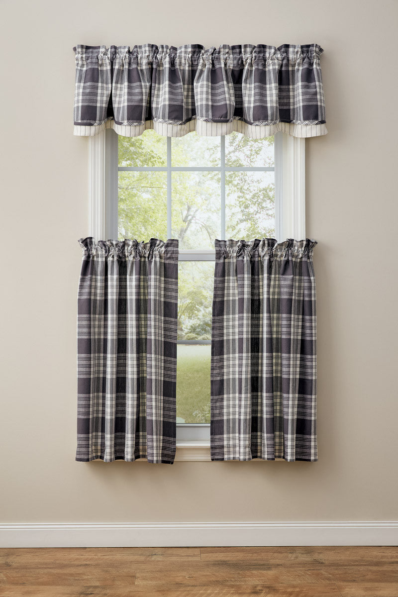 DYLAN LINED LAYERED VALANCE 72X16-SLATE