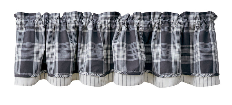DYLAN LINED LAYERED VALANCE 72X16-SLATE