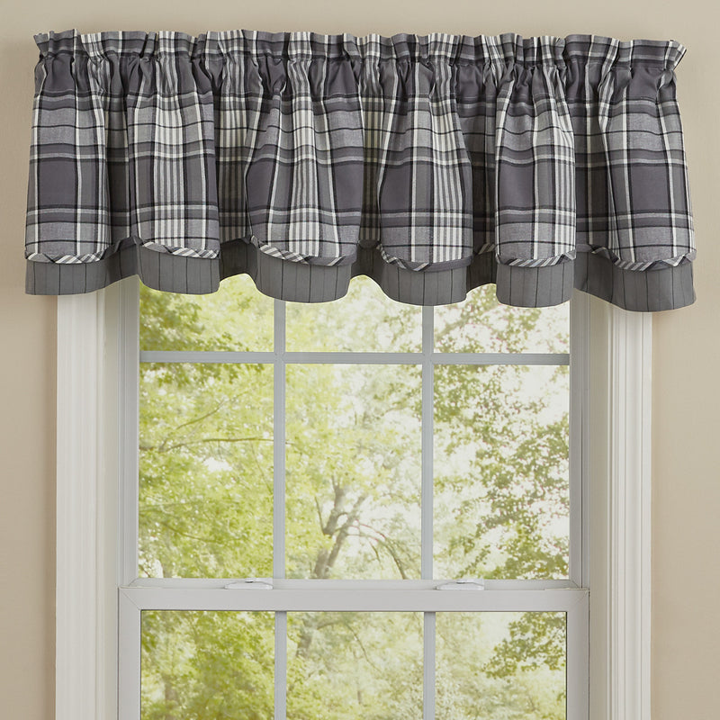 GRAY AREA LINED LAYERED VALANCE 72X16